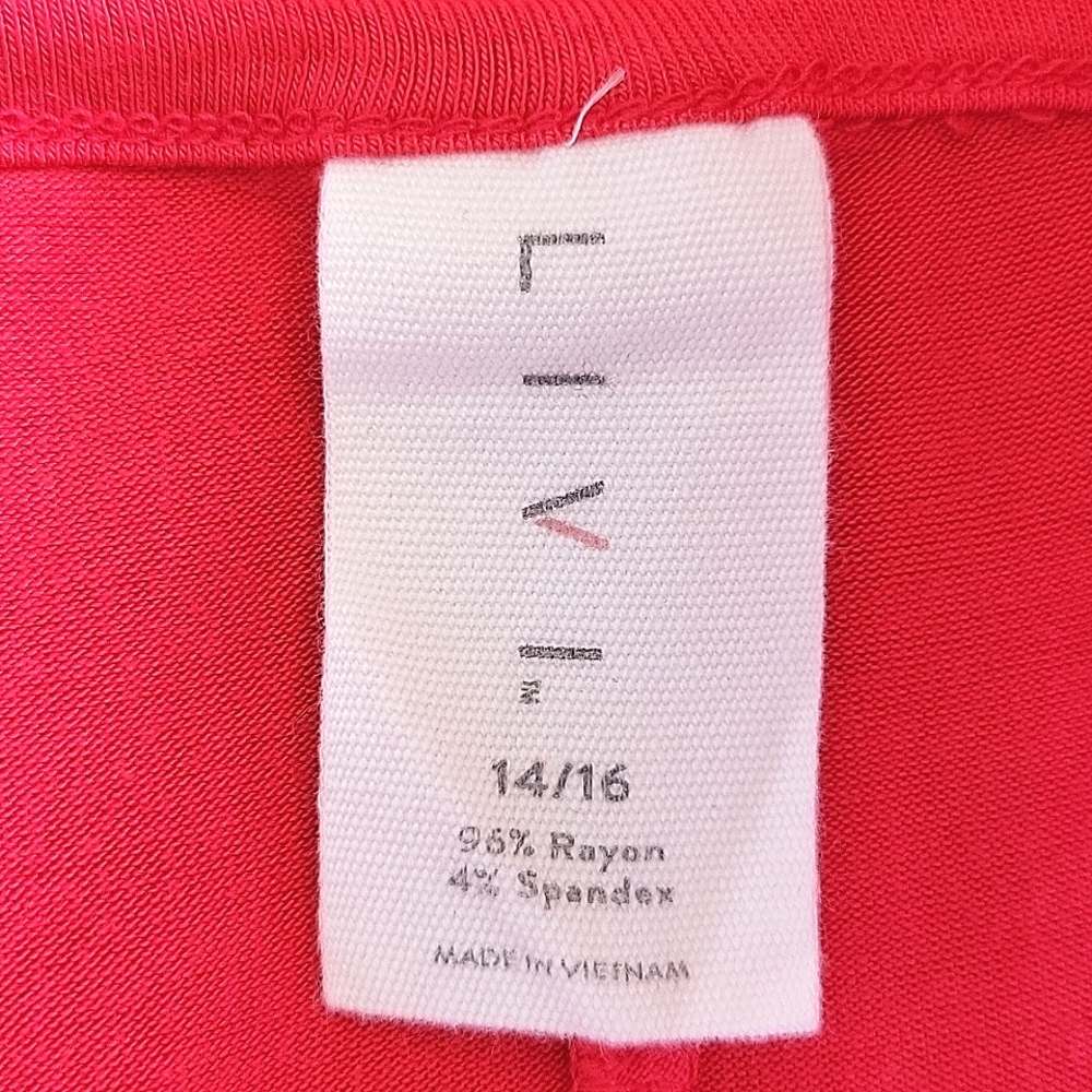 LIVI Coral Pink Sleeveless Tunic Tank Top size 14/16 Criss Cross Summer Colorful - Picture 9 of 12